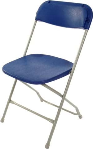 Royal Blue on Grey Plastic Folding Chairs