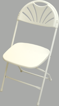 White on White NES Reliable Fanback Plastic Folding Chair