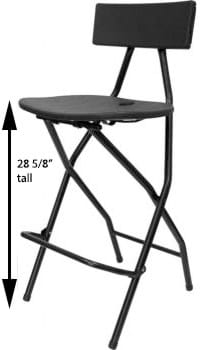 Bar Height Folding Chair with Measurements