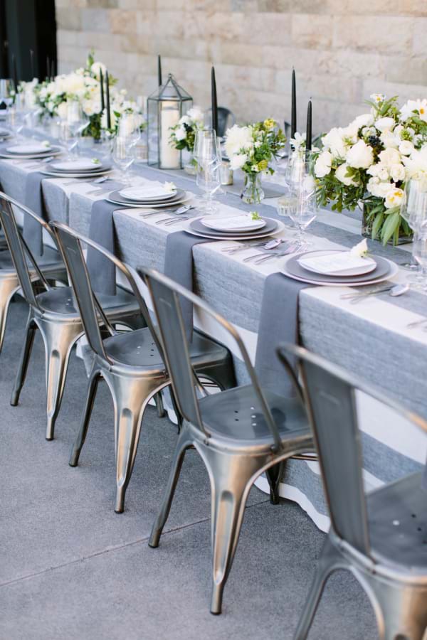 Industrial Metal Dining Chairs at Event