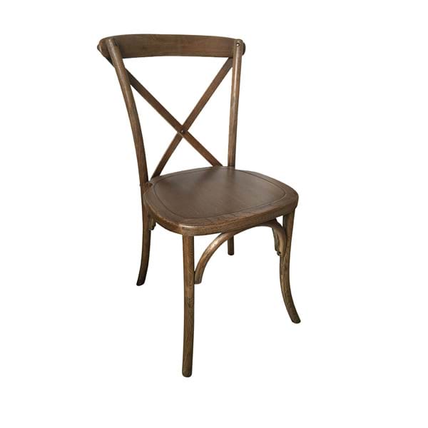 Vineland Brown Wood Cross Back Chairs