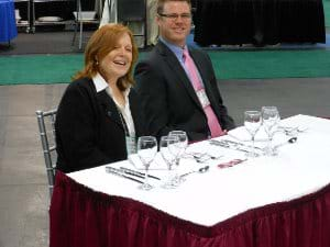 Donna and Adam seated on NES Chiavari chairs