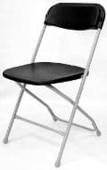 Black on Grey Plastic Folding Chair