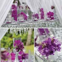 You can utilize orchids in the signature pinkish-purple Radiant Orchid hue as centerpieces.