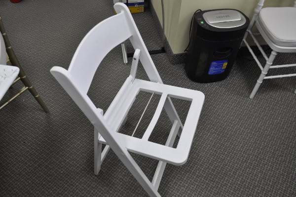 White Resin Folding Chair Without Seat
