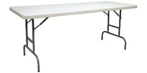 6FT NES Reliable Rectangular Plastic Folding Table with Adjustable Table Legs