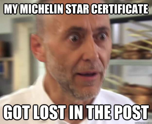 Michelin Star Lost in Mail