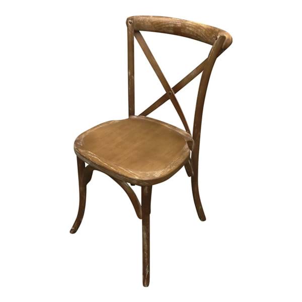 Brown Rustic Cross Back Chair