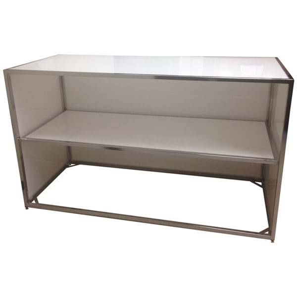 6-ft Chrome Plexiglas Bar with Shelf