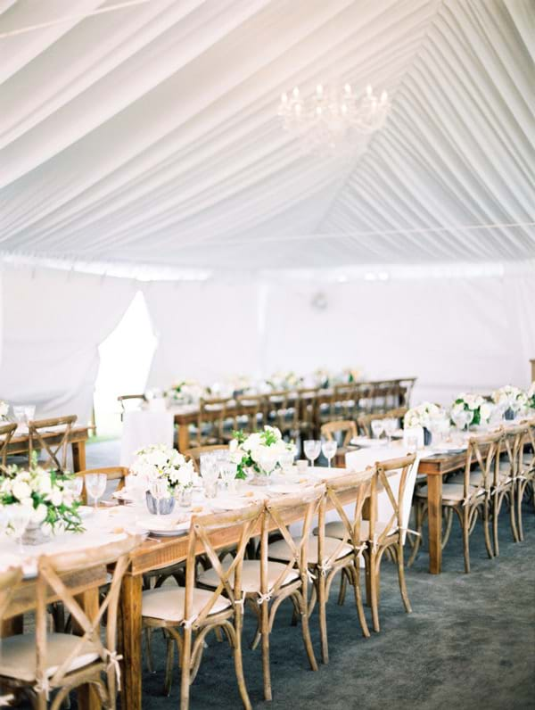 Cross Back chairs with Cushions in Tent