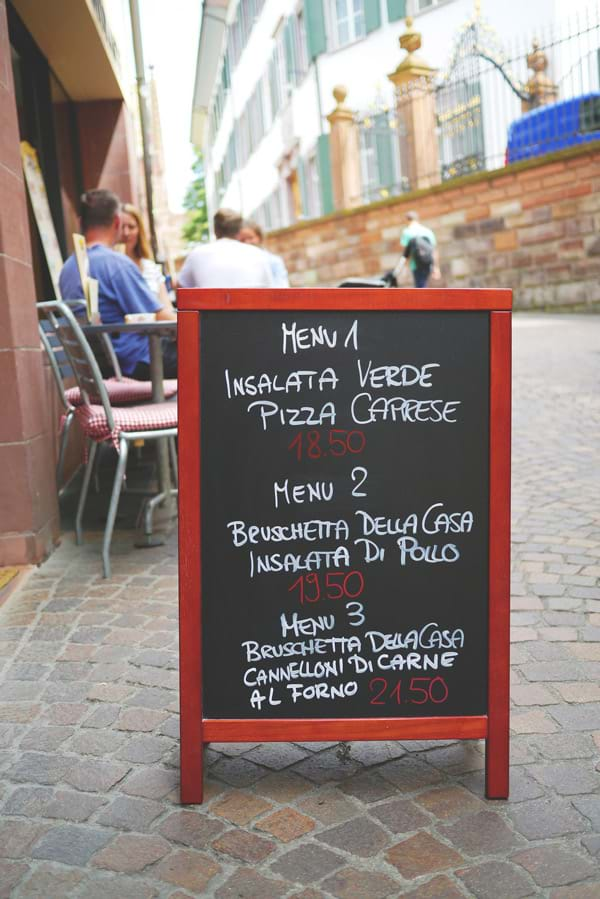 Menu Sidewalk Board