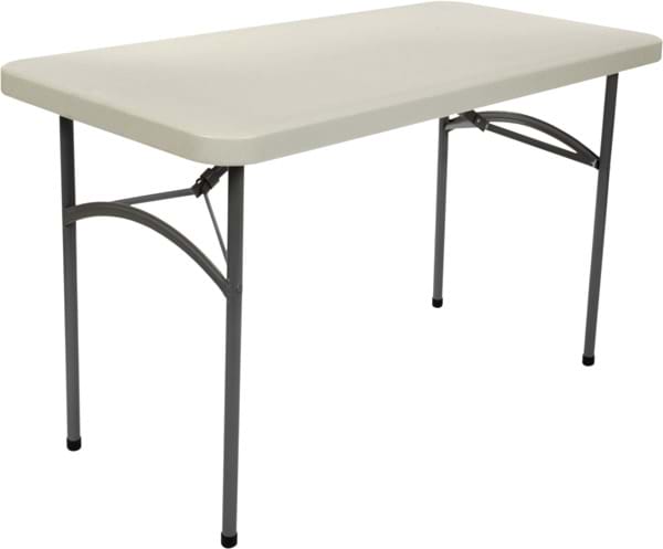 4ft x 24in Rectangle Plastic Folding Table on Sale