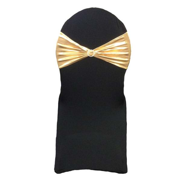 Gold Metallic Spandex Chair Sashes