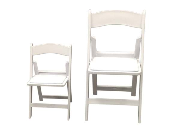 Childrens White Resin Folding Chair