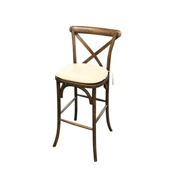 Wood Cross Back Bar Stools