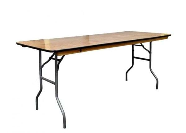 8ft Wood Folding Table 8 Foot Folding Table National Event Supply