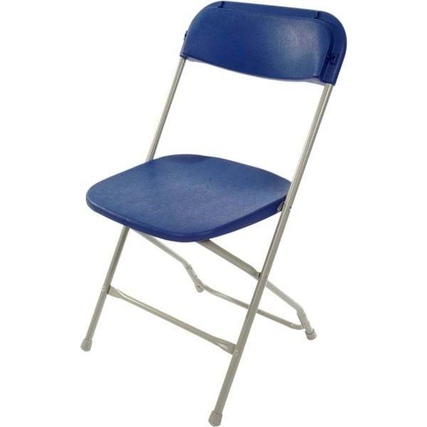 Picture of Royal Blue on Grey Plastic Folding Chair