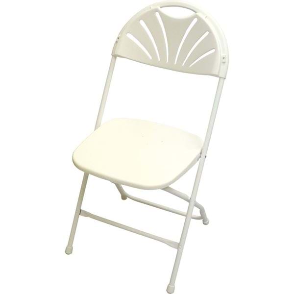 Picture of White Plastic Fan back Folding Chair