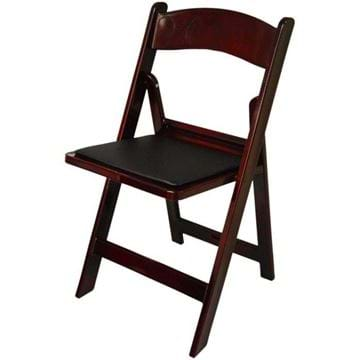 Padded Folding Chair – Mahogany Resin (Ivory cushion) – Special Seating, GOOD EVENTS