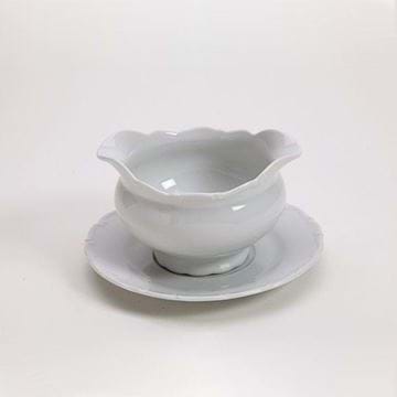 Picture of Snow Drop 14oz No Handle Gravy Boat with Plate