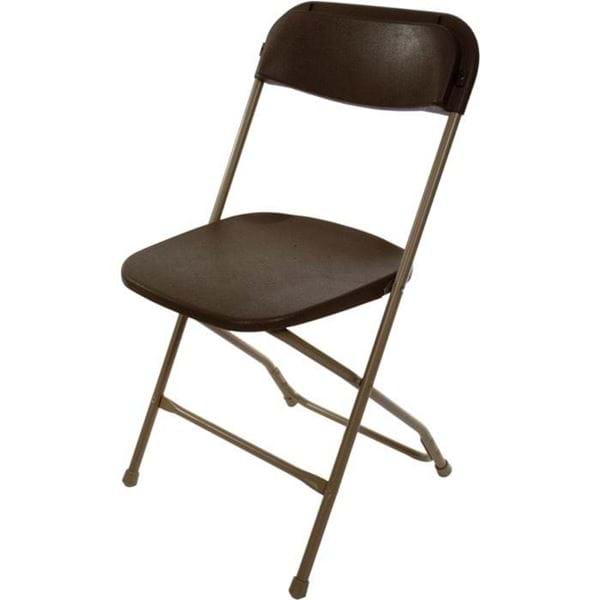 Picture of Brown on Tan Plastic Folding Chair