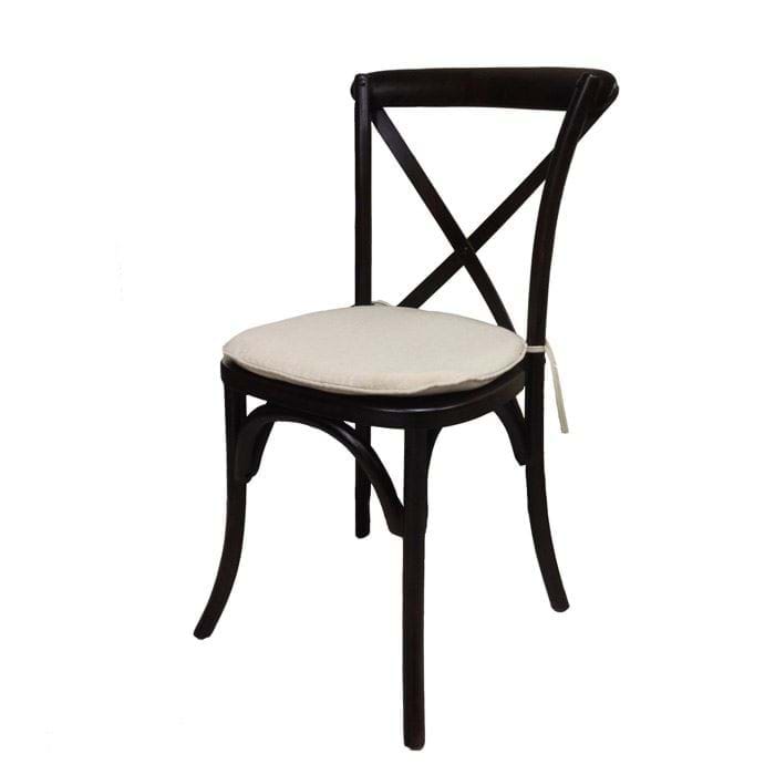 Dark Brown Wood Cross Back Chair National Event Supply