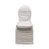 White Ruched Spandex Banquet Chair Cover-Front