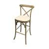 Picture of Rustic Wood Cross Back Bar Chair