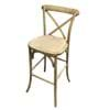 Picture of Rustic Wood Cross Back Bar Chair