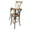 Picture of Rustic Wood Cross Back Bar Chair