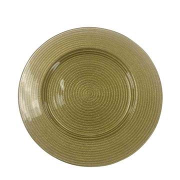 Picture of 12.5" Round Gold Rope Glass Charger Plate