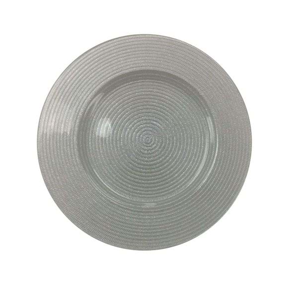 Picture of 12.5" Round Silver Rope Glass Charger Plate
