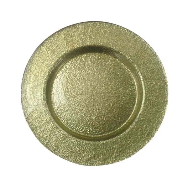 Picture of 12.5" Round Gold Hammered Glass Charger Plate