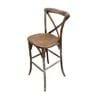 Picture of Brown Rustic Wood Cross Back Bar Chair