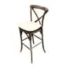 Picture of Brown Rustic Wood Cross Back Bar Chair
