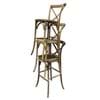 Picture of Brown Rustic Wood Cross Back Bar Chair