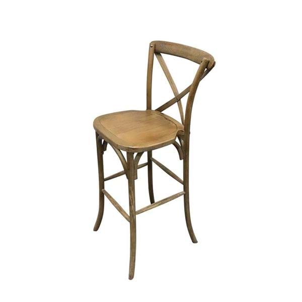 Picture of Vineland Brown Wood Cross Back Bar Chair
