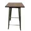 Industrial Metal Bistro Table with Dark Fruitwood Tabletop-from front