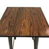 Industrial Metal Bistro Table with Dark Fruitwood Tabletop-closeup