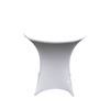 White 30 inch round low cocktail spandex table cover