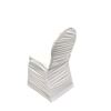 White Ruched Spandex Banquet Chair Cover-Diagonal Back