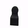 Black Ruched Spandex Banquet Chair Cover-Front