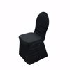 Black Ruched Spandex Banquet Chair Cover-Diagonal Side