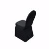 Black Ruched Spandex Banquet Chair Cover-Diagonal back