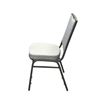 Grey Square Back Banquet Chair with Silver Vein Frame - Side