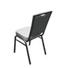 Grey Square Back Banquet Chair with Silver Vein Frame - Back Side