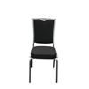 Black Square Back Banquet Chair with Silver Vein Frame - Front