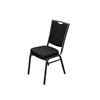 Black Square Back Banquet Chair with Silver Vein Frame - Diagonal Side