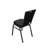 Black Square Back Banquet Chair with Silver Vein Frame - Back Side