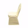 Champagne Ruched Spandex Banquet Chair Cover-Side